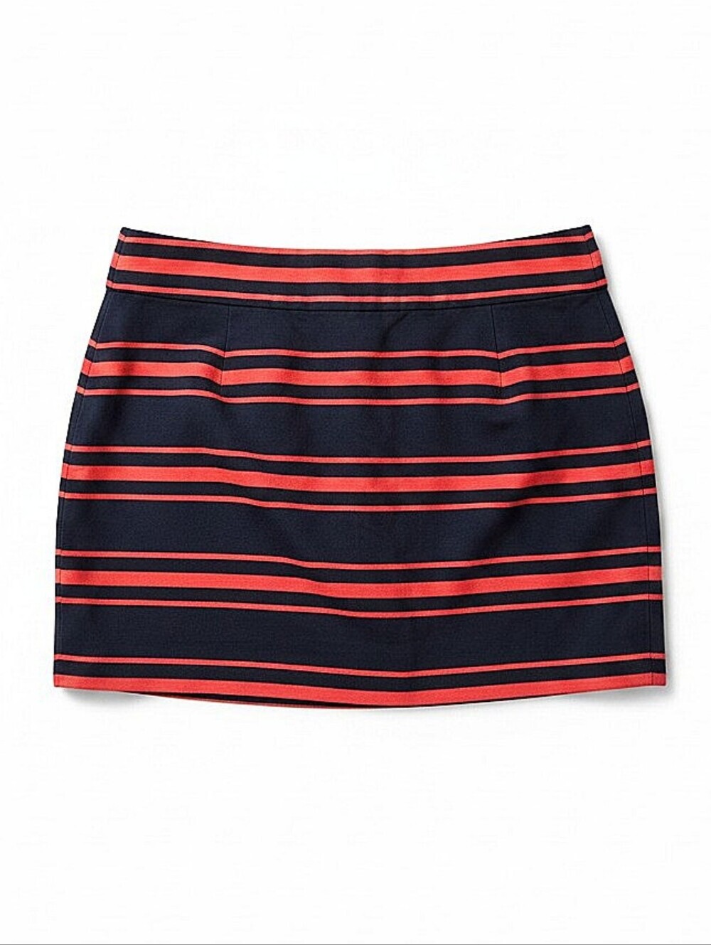 NWT! J Crew Navy and Coral Striped Women’s Mini Skirt